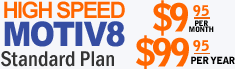 Normal Speed Motiv8 - Standard Plan $9.95 per month